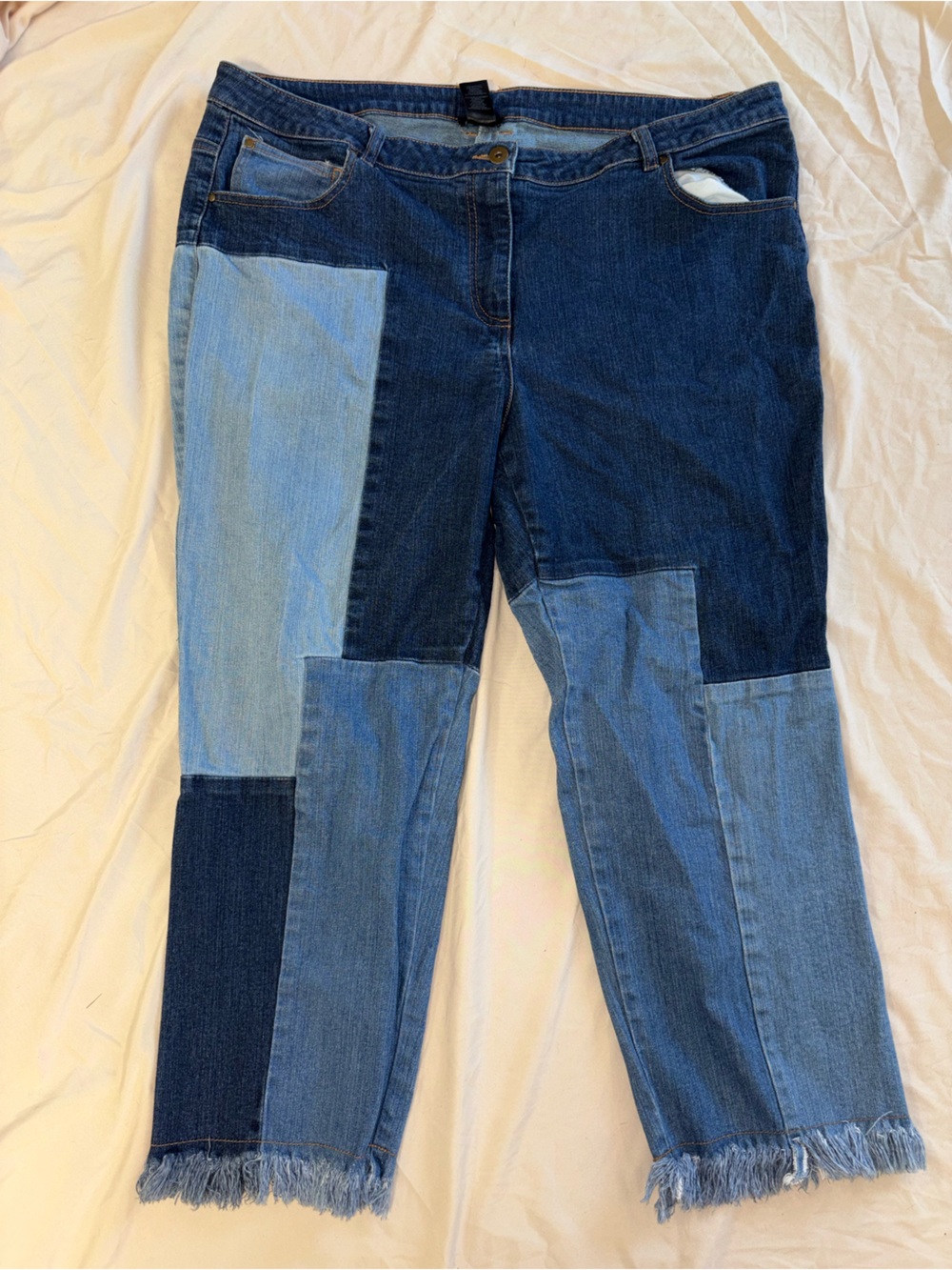 Mark patchwork denim jeans.